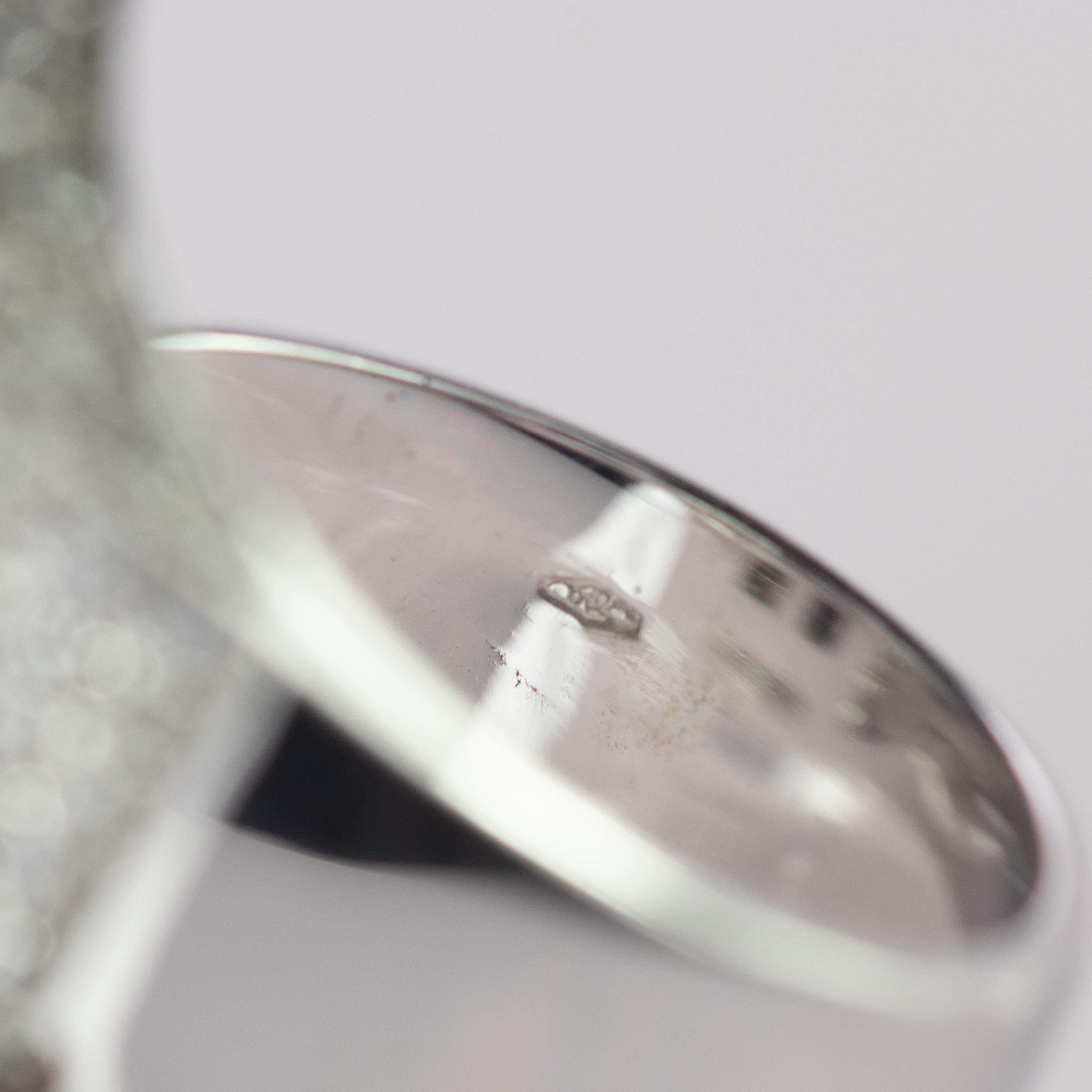 Intini Jewels 2,17 Pave di diamanti in oro bianco 18 carati - Anello geometrico da cocktail in vendita 5