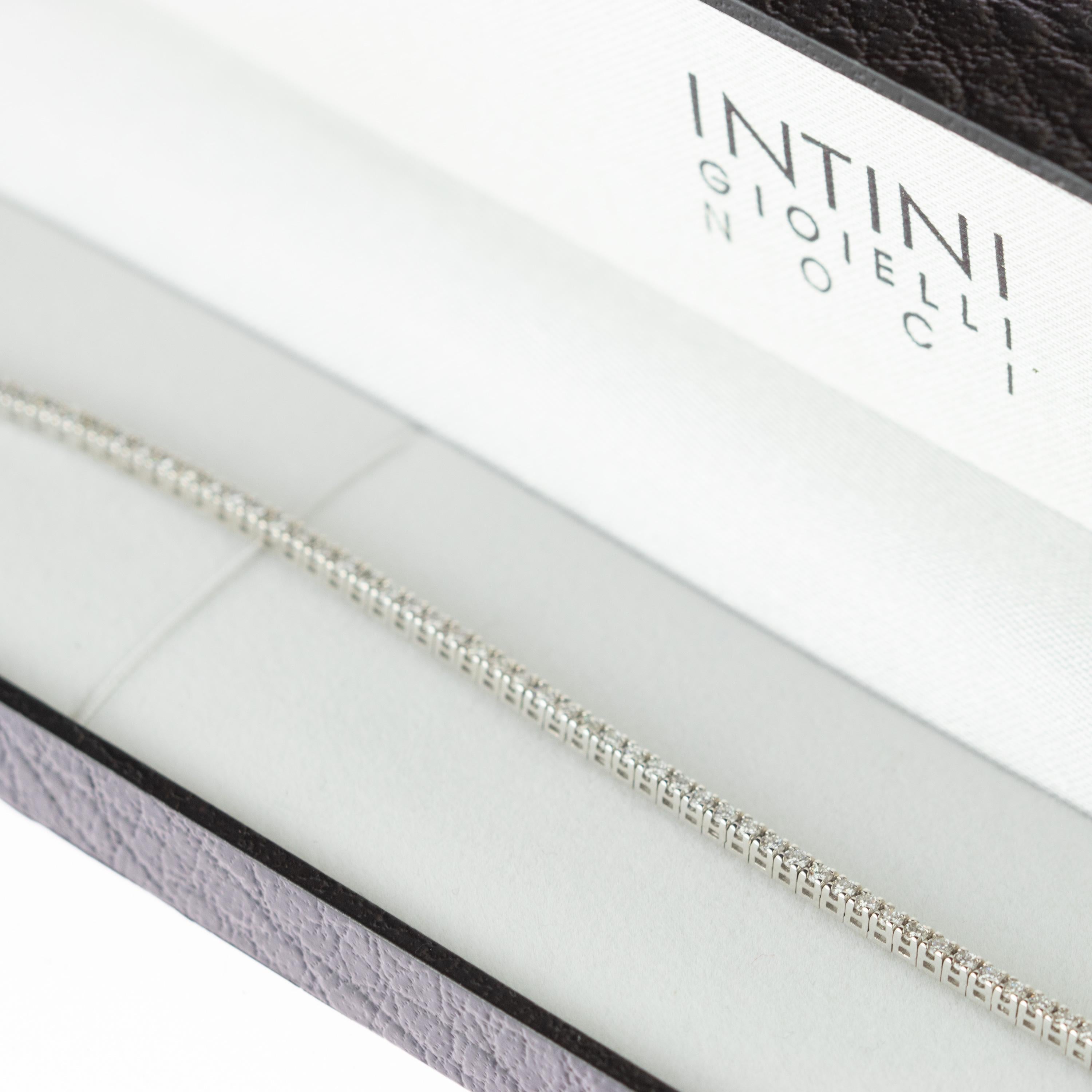 Intini Jewels Diamante de 2,25 Quilates Oro de 18 Kilates Pulsera de Cóctel de Tenis Tejida en venta 4