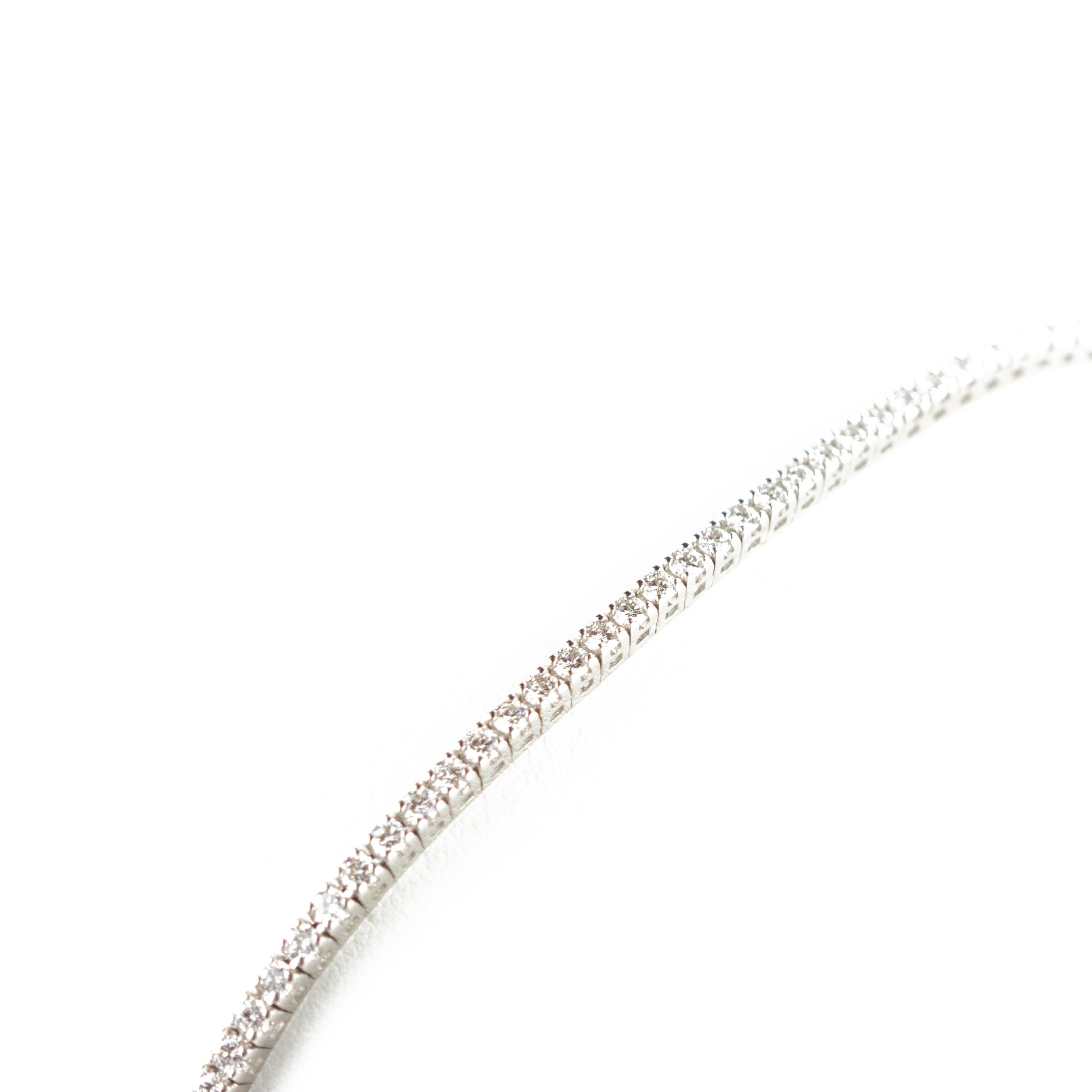 Intini Jewels Diamante de 2,25 Quilates Oro de 18 Kilates Pulsera de Cóctel de Tenis Tejida Romano clásico en venta