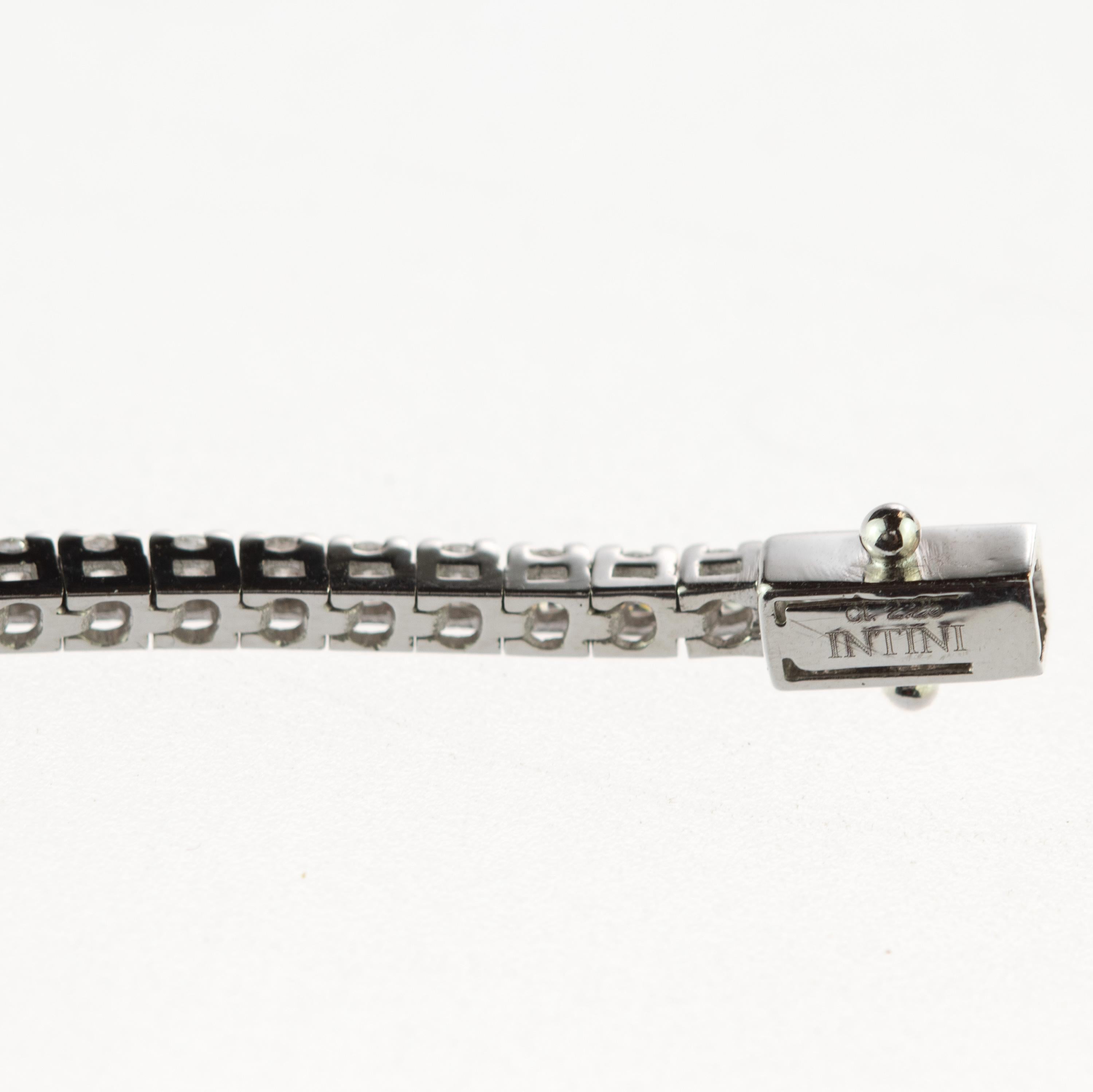 Intini Jewels Diamante de 2,25 Quilates Oro de 18 Kilates Pulsera de Cóctel de Tenis Tejida en venta 1