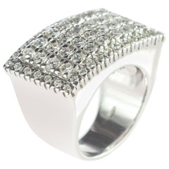 Intini Jewels 2.55 Carat Diamond 18 Karat White Gold Cluster Dome Band Ring