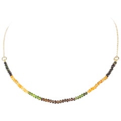 Intini Jewels Collier de perles cocktail en or 9 carats avec chaîne et rondelles de tourmaline