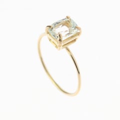 Intini Jewels 9 Karat Yellow Gold Aquamarine Cocktail Chic Handmade Ring