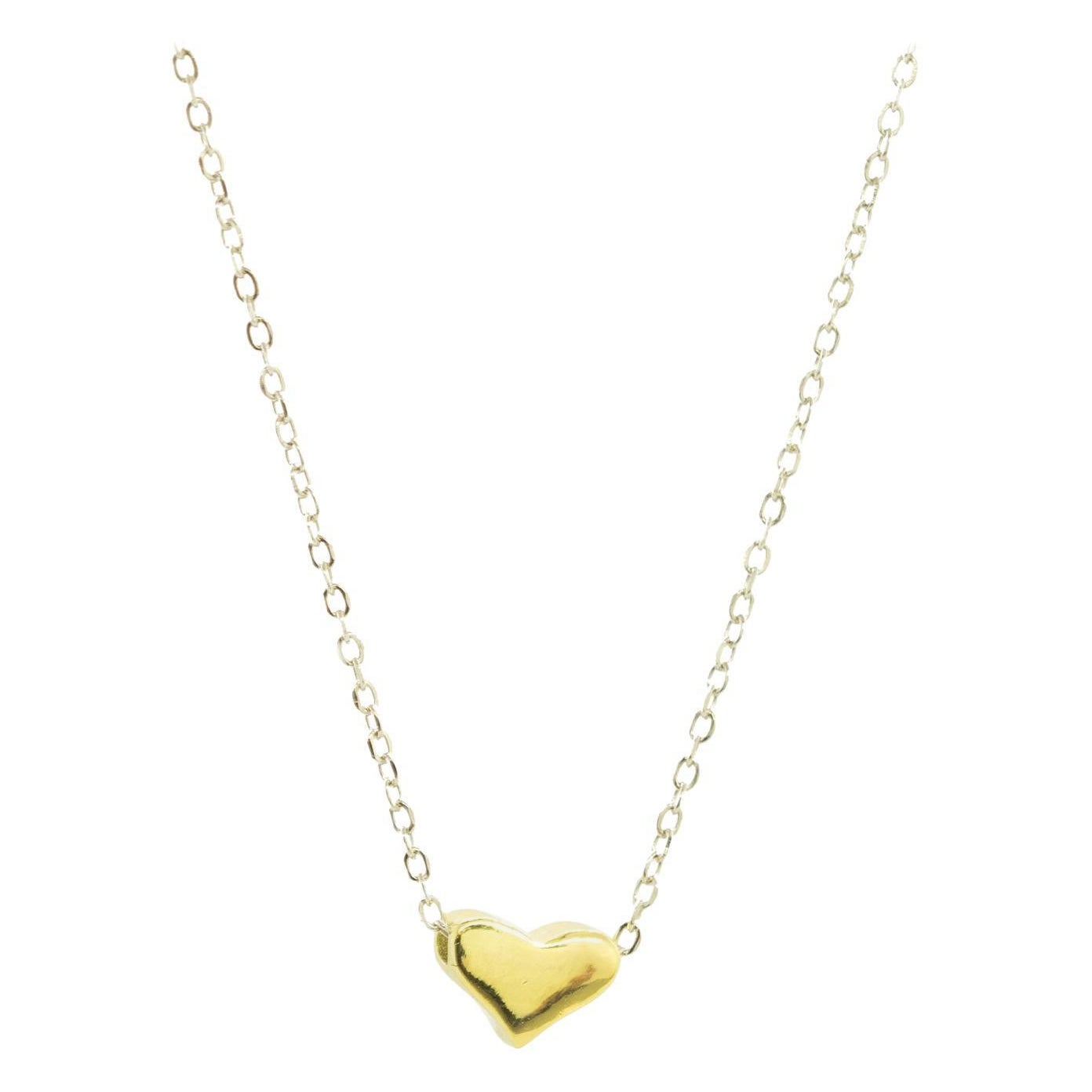 Intini Jewels 925 Sterling Silver Collana d'amore con ciondolo a forma di cuore riempito d'oro