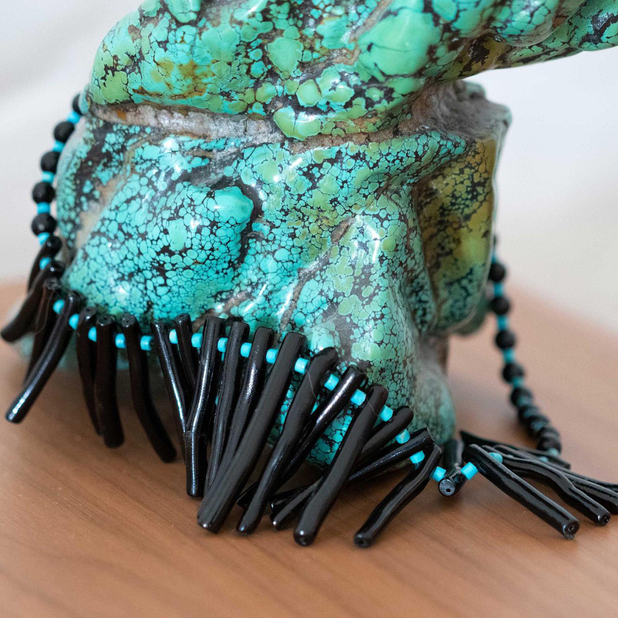 Intini Jewels Collier de perles bohème fait à la main avec branches d'agate et turquoise naturelle en vente 3