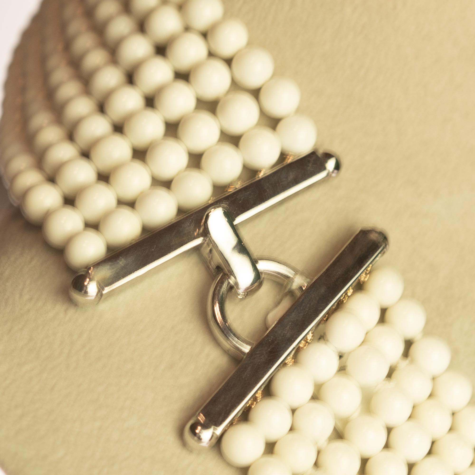 Donna Intini Jewels Agata Corallo Perle Argento 925 Collana da cocktail a più fili Deco in vendita