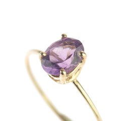 Intini Jewels Amethyst Healing 14 Karat Yellow Gold Cocktail Chic Handmade Ring