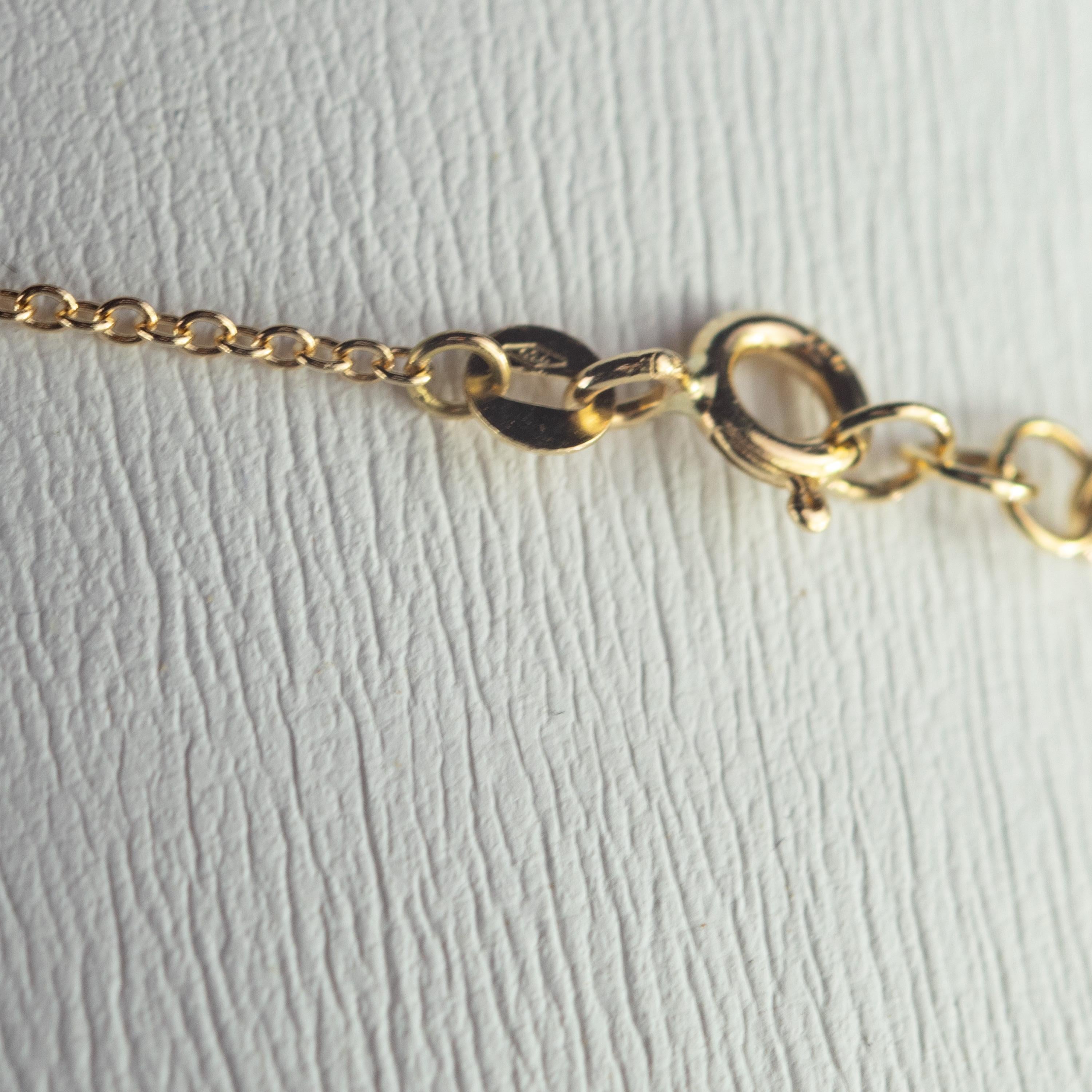Women's Intini Jewels Aquamarine Rondelle 9 Karat Yellow Gold Chain Handmade Necklace For Sale