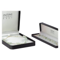Intini Jewels Aquamarine Rondelle Beads Gold Plate Necklace Anklet Bracelet Set