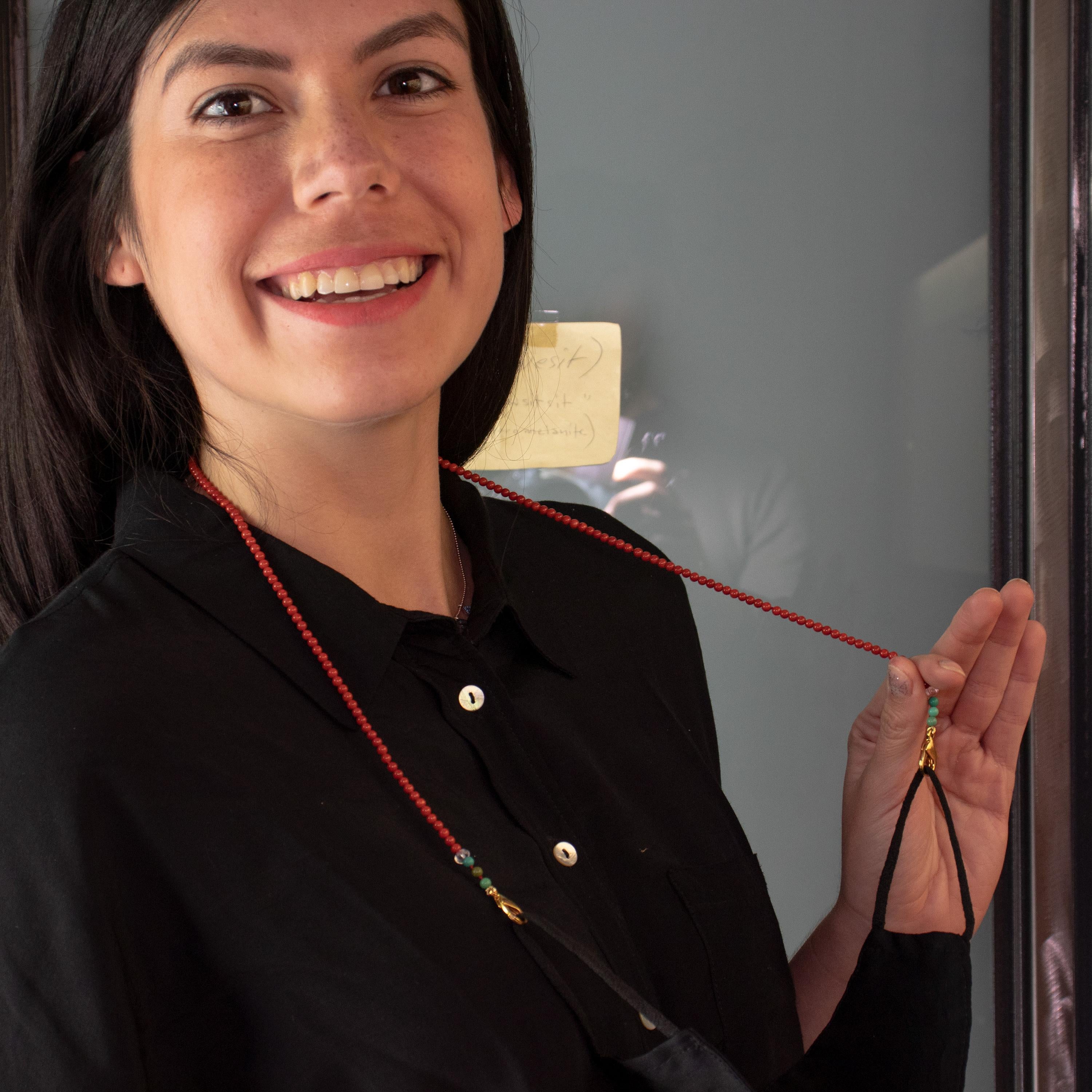 Intini Jewels Collana con cordino in perline di bambù per maschere facciali fatte a mano in vendita 6