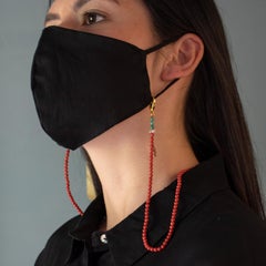 Intini Jewels Bamboo Beaded String Lanyard Handmade Face Mask Holder Necklace