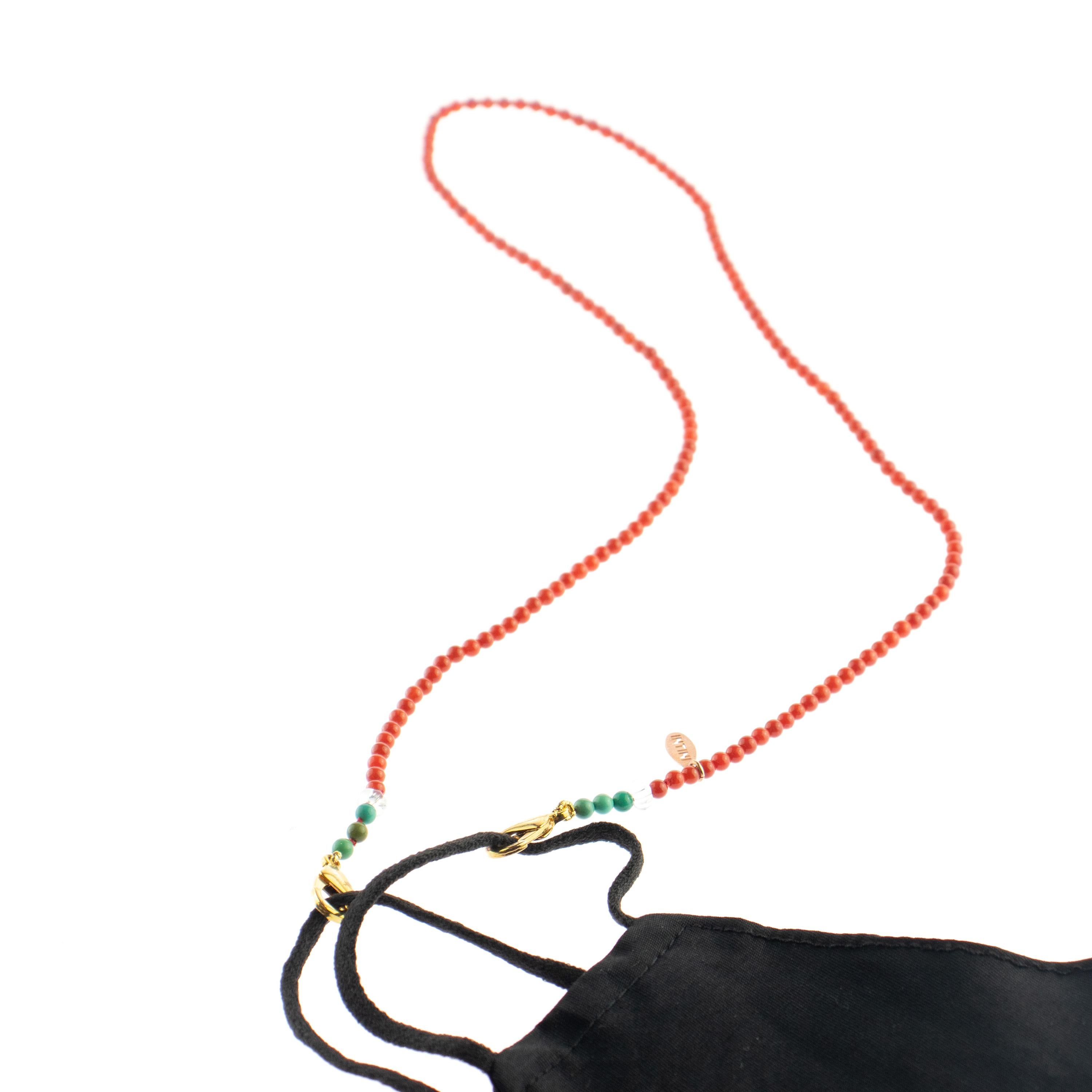 Intini Jewels Collana con cordino in perline di bambù per maschere facciali fatte a mano In condizioni Nuovo in vendita a Milano, IT