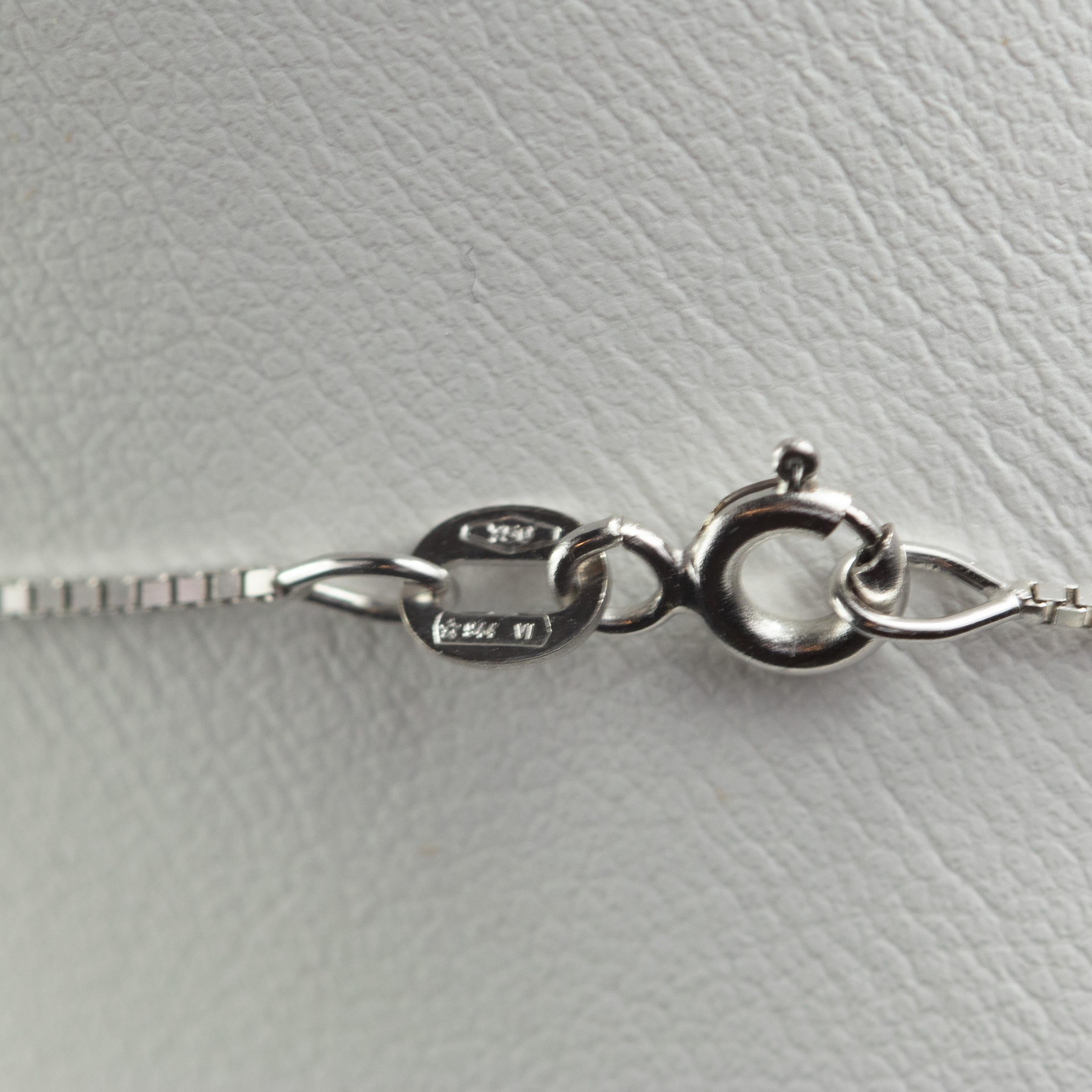 Women's Intini Jewels Black Diamonds Cross Pendant 18 Karat White Gold Chain Necklace