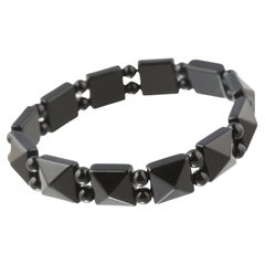 Intini Jewels Black Onyx Beaded Agate Iconic Cocktail Modern Stretch Bracelet