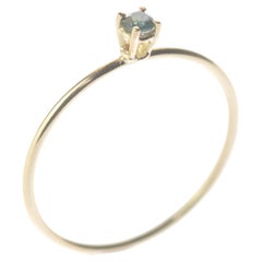 Intini Jewels Bague joaillerie moderne et chic en or 14 carats avec saphir bleu, faite à la main