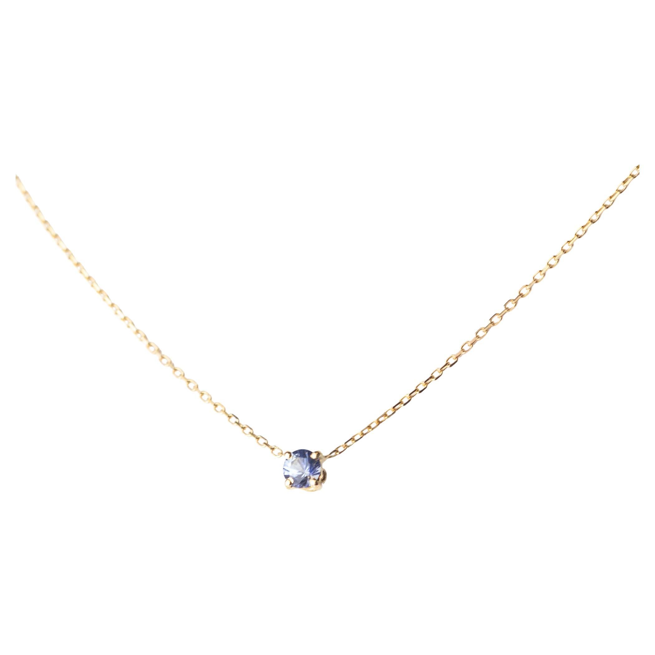 tini Jewels Blauer Saphir 18 Karat Gelbgold Kette Moderne Cocktail-Halskette