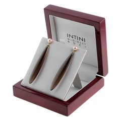 Intini Jewels - Orecchini a goccia in oro 18 carati con agata naturale marrone - Vintage Chic