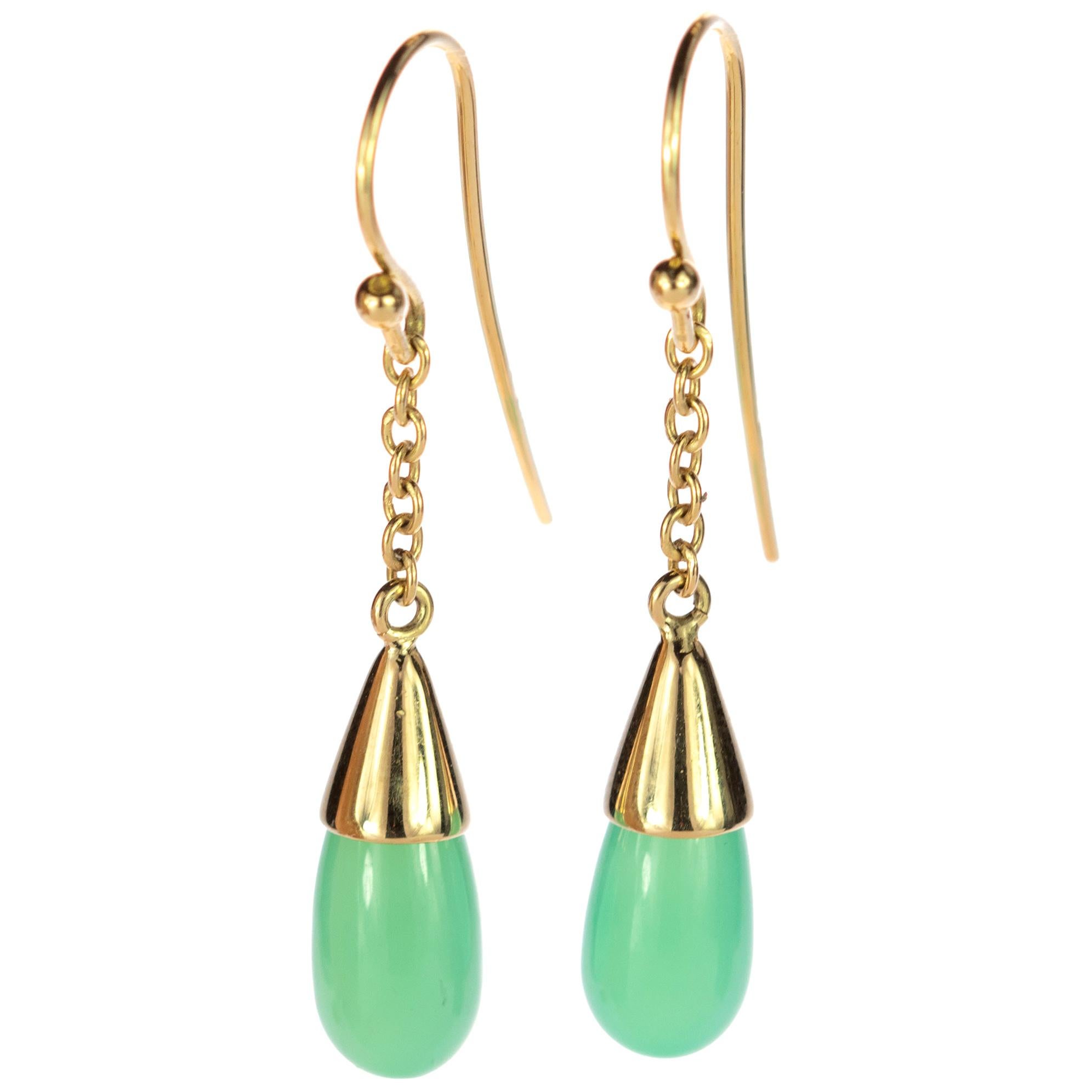 Orecchini a goccia con pera in oro 18 carati Greene & Greene & Greene