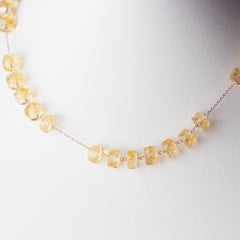 Intini Jewels Citrine Beads 9 Karat Rose Gold Chain Handmade Modern Necklace