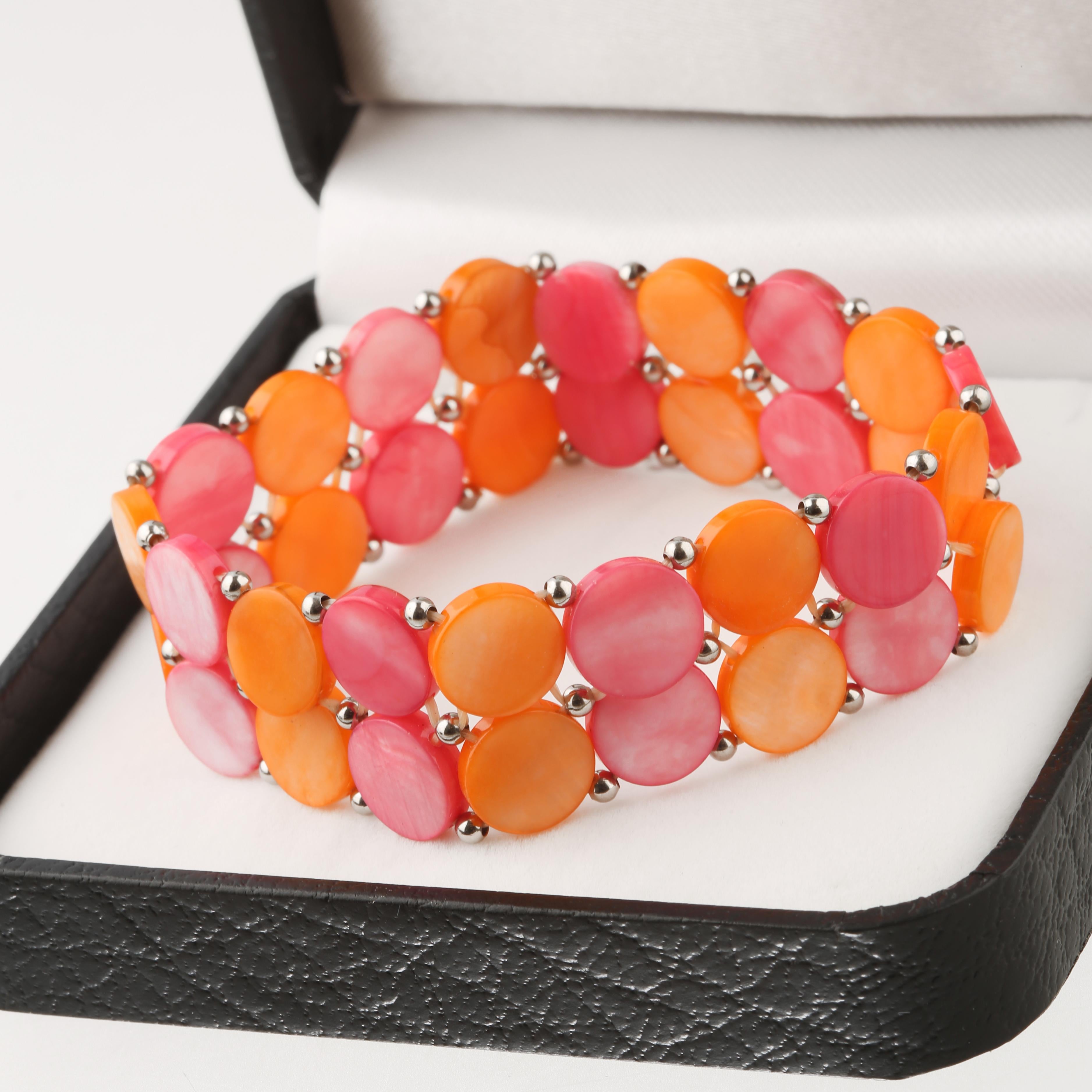 Intini Jewels Ágata de colores Icono Chica Regalo moderno para ella Pulsera elástica Corte mixto en venta