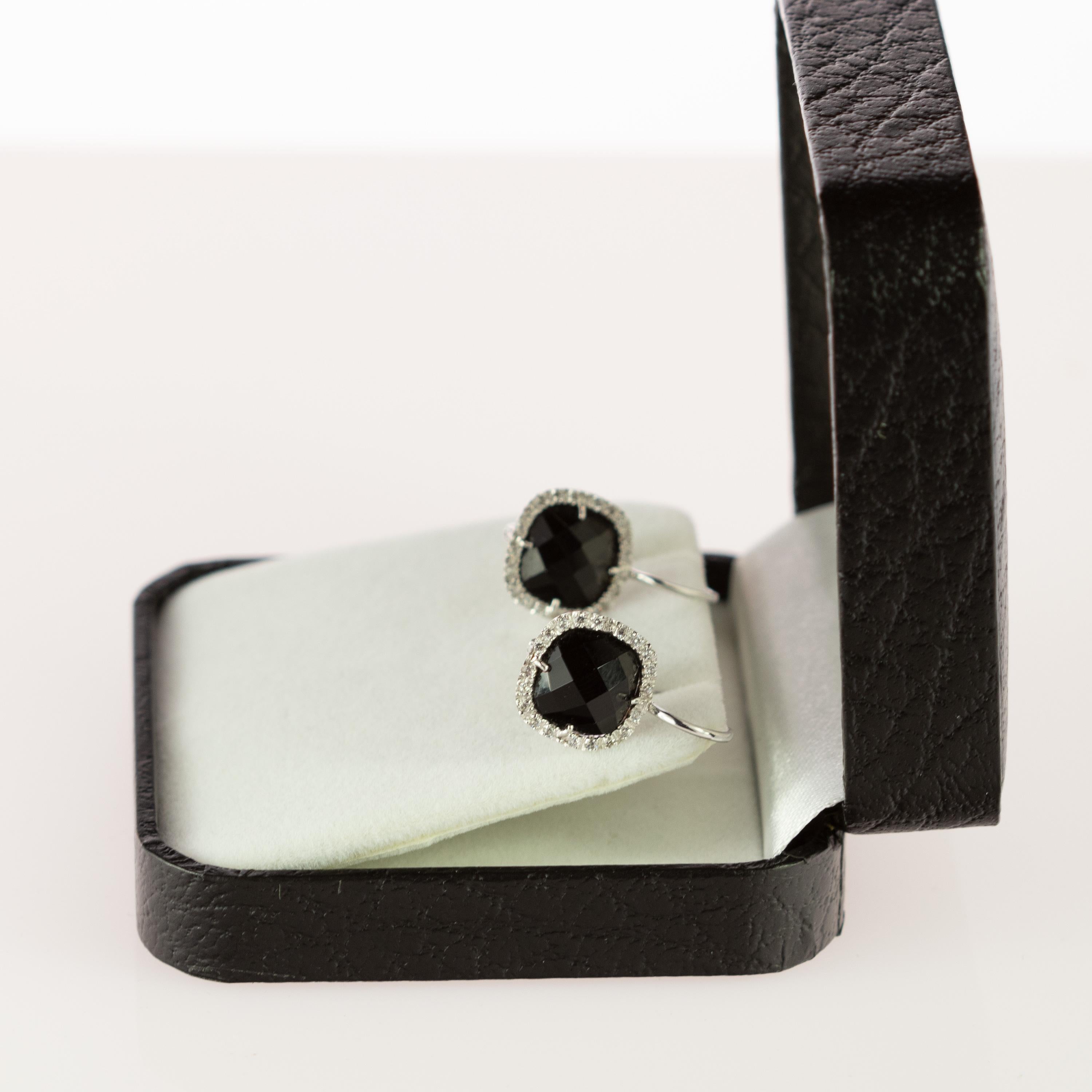 Intini Jewels Diamond Black Onyx 18 Karat Gold Vintage Square Clip-On Earrings 1