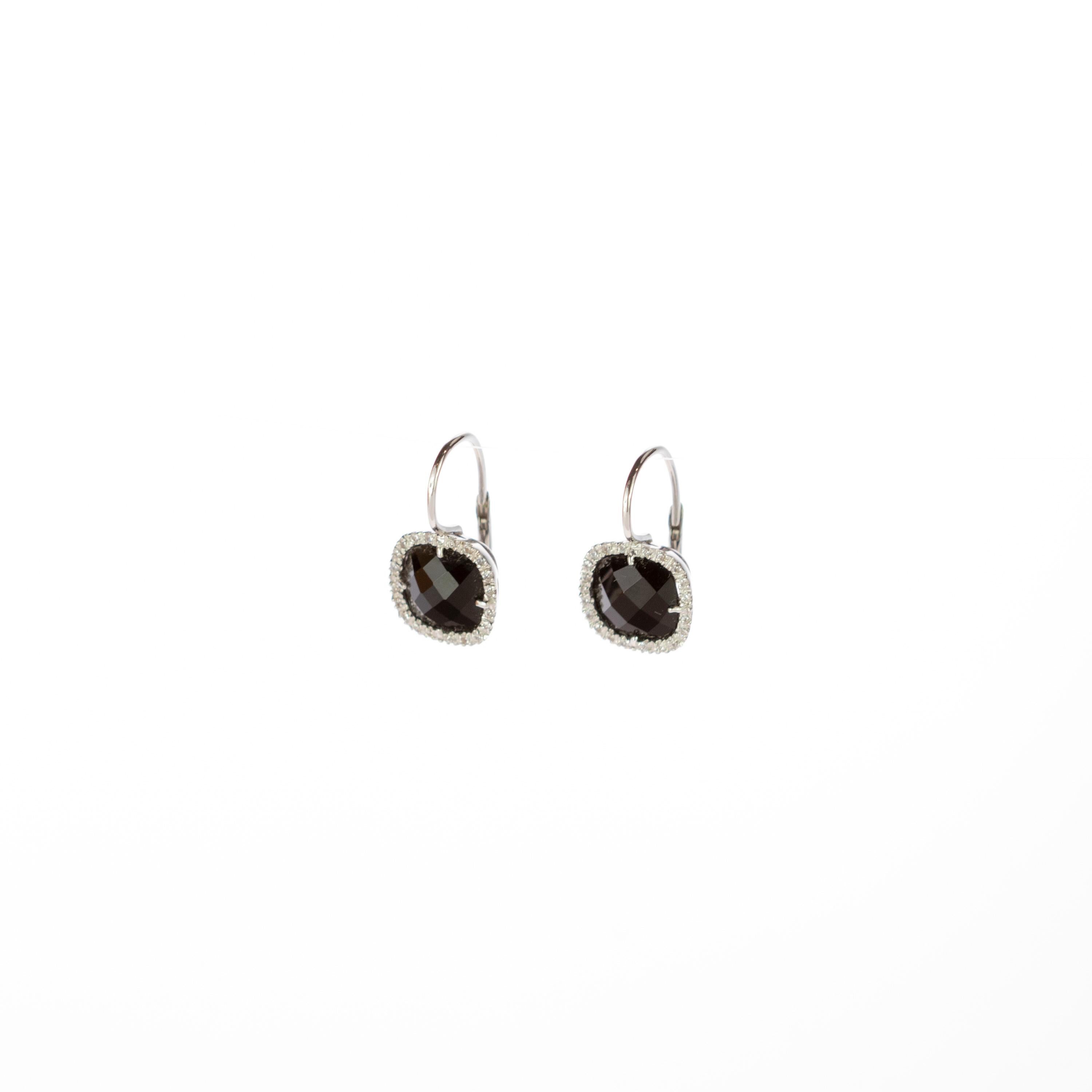 Intini Jewels Diamond Black Onyx 18 Karat Gold Vintage Square Clip-On Earrings 3