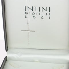 Intini Jewels Diamond Cross Pendant 18 Karat White Gold Chain Catholic Necklace