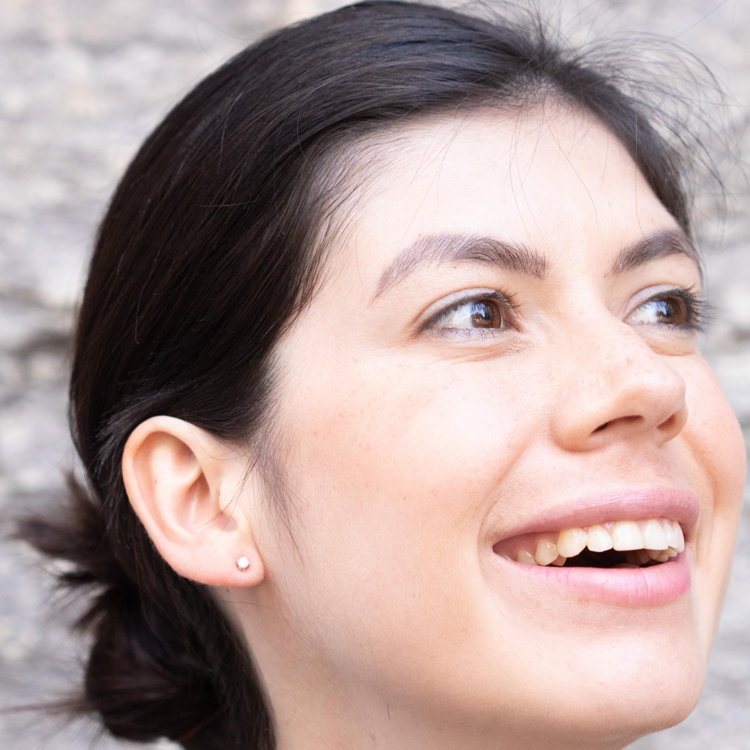 Intini Jewels Orecchini da cocktail con diamante punto luce in oro bianco 18 carati in vendita 2