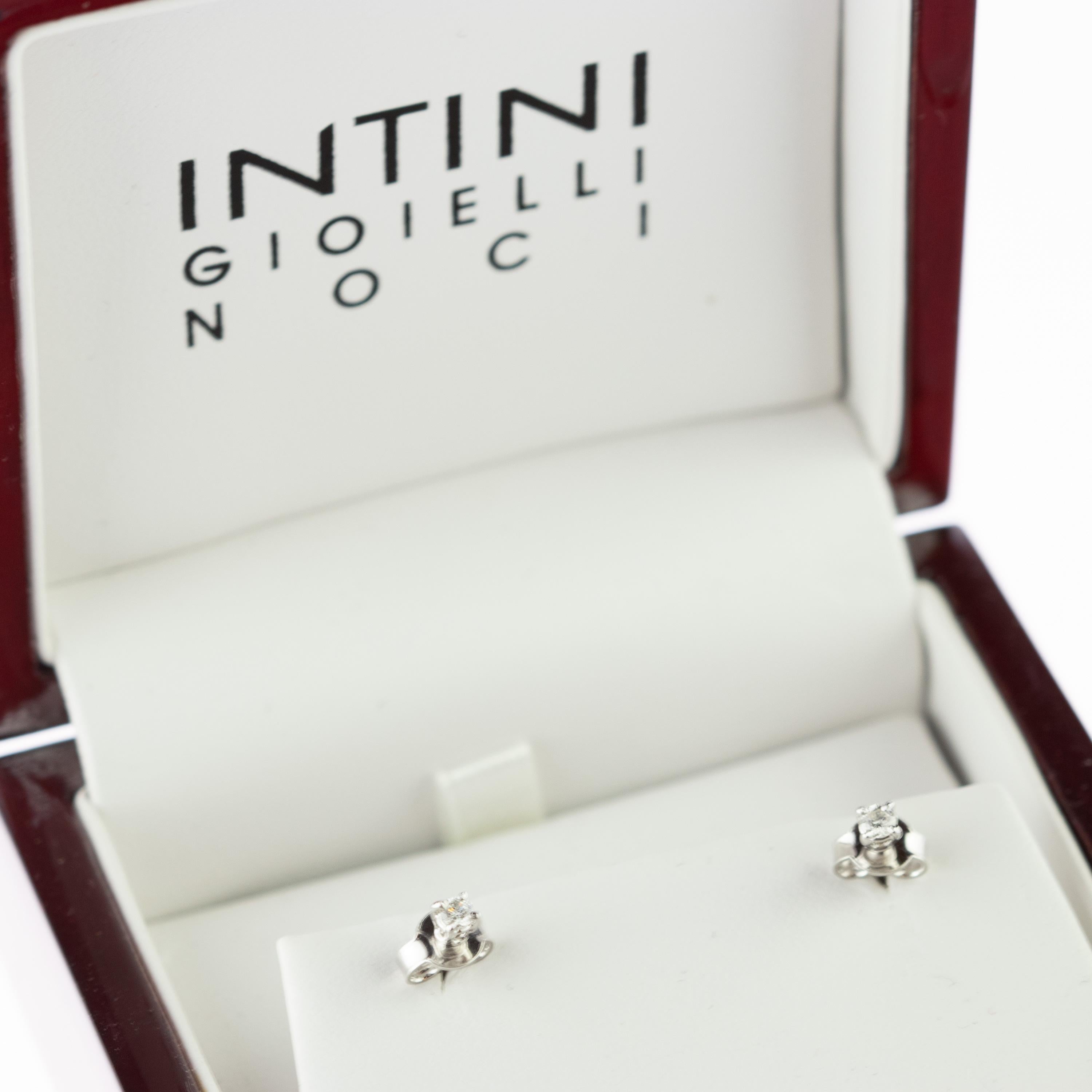 Contemporaneo Intini Jewels Orecchini da cocktail con diamante punto luce in oro bianco 18 carati in vendita