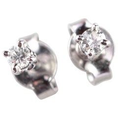 Intini Jewels Clous d'oreilles cocktail Point of Light en or blanc 18 carats et diamants