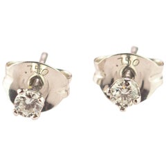 Intini Jewels Clous d
oreilles cocktail Point of Light en or blanc 18 carats et diamants