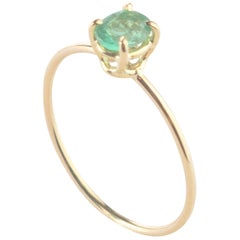 Intini Jewels, bague cocktail chic en or 18 carats avec émeraude ovale, faite à la main