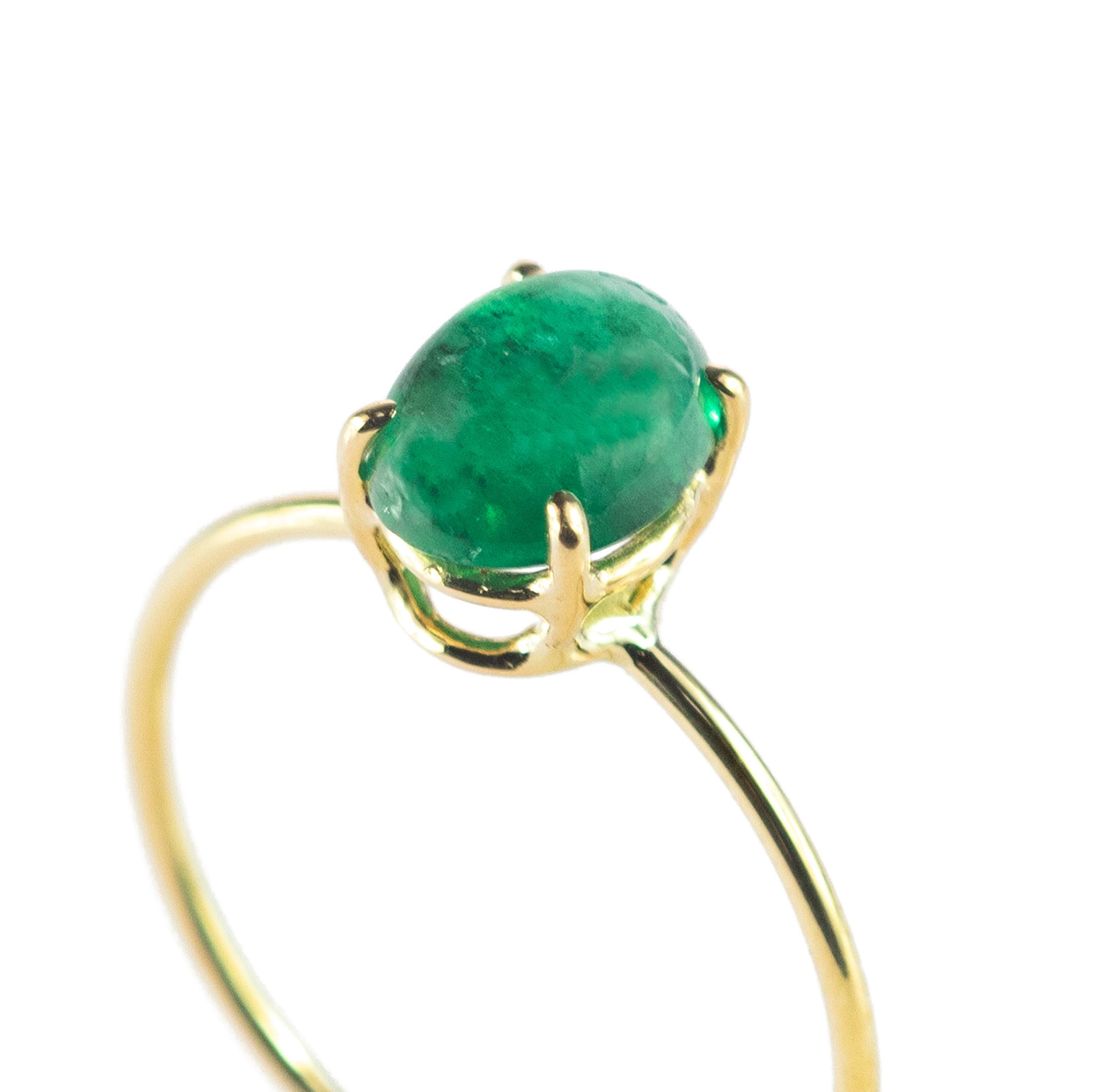 Signature INTINI Jewels Emerald jewellery. Modern and Elegant midi ring design in 18k yellow gold.

It is a gem of fascination and vitality. Most importantly, emerald can bring you immense luck and fortunes, even when you lose hope. It is closely