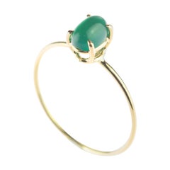 Intini Jewels Emerlad Oval 18 Karat Yellow Gold Pasion Romantic Love Ring