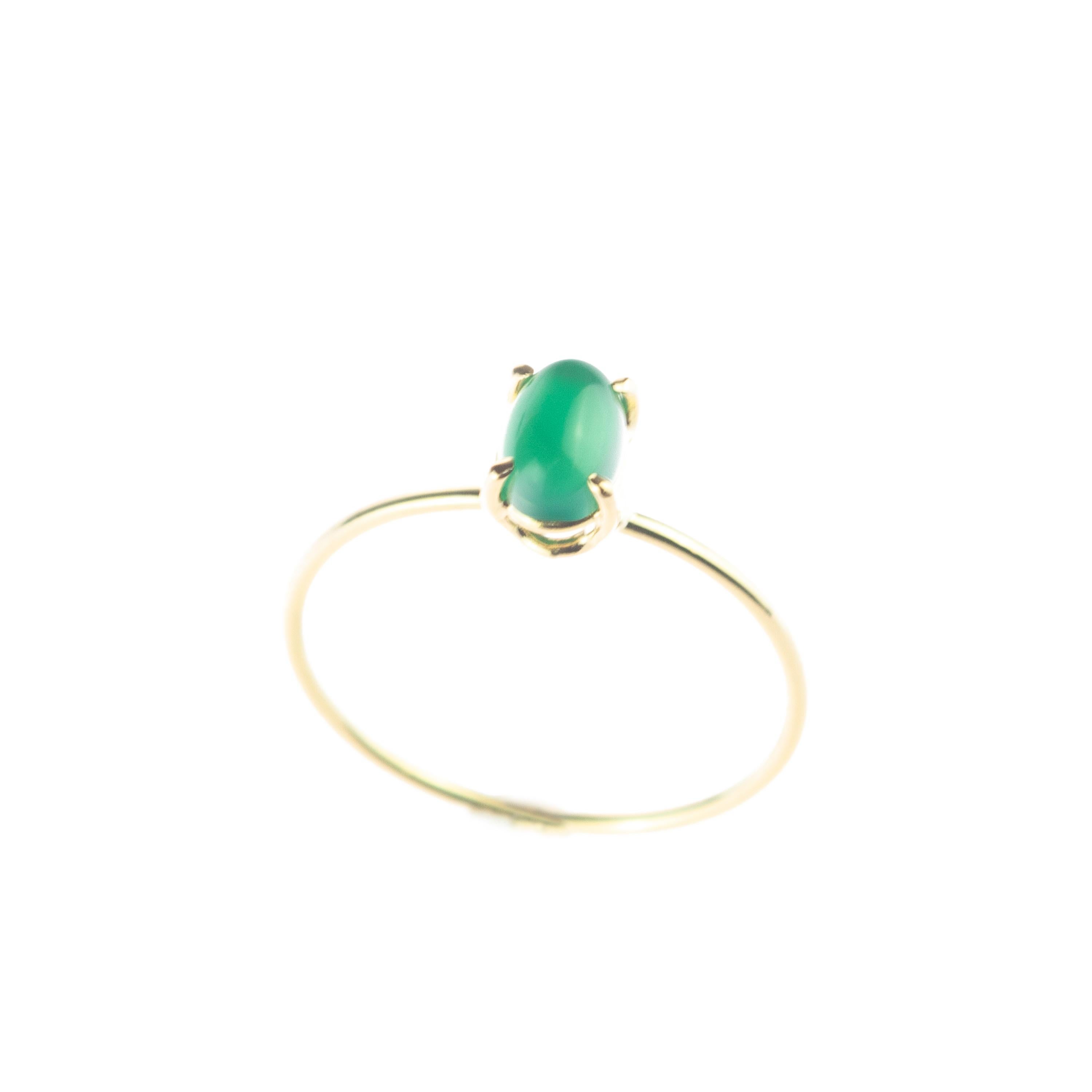 Art Nouveau Intini Jewels Emerlad Oval 9 Karat Yellow Gold Pasion Romantic Love Ring For Sale