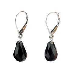 Intini Jewels Faceted Agate Drop 18 Karat White Gold Drop Leverback Earrings