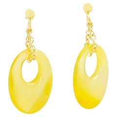 Intini Jewels Fashion Jewellery Handmade Agate 18K Yellow Gold Dangle Earrings