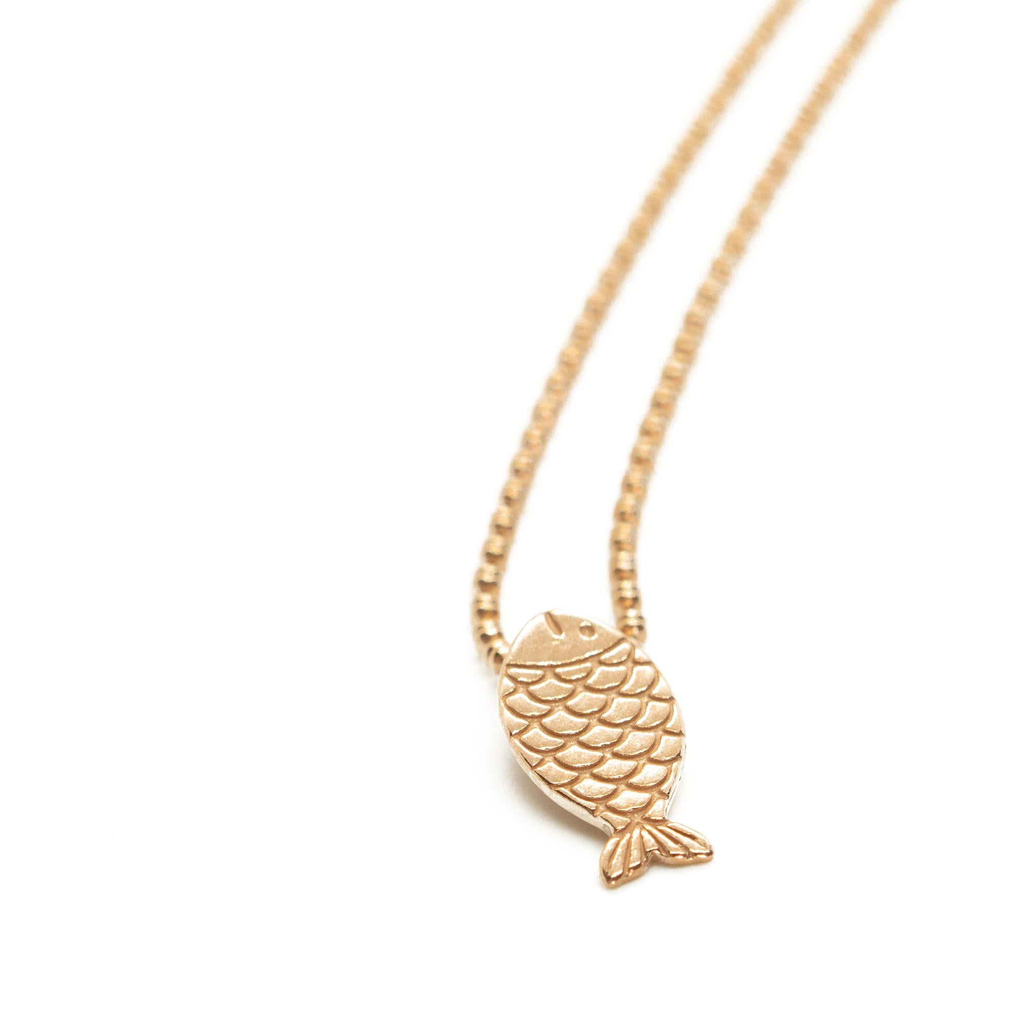 Intini Jewels Pendentif poisson été rose argent Poissons Collier Boho Zodiac Neuf - En vente à Milano, IT