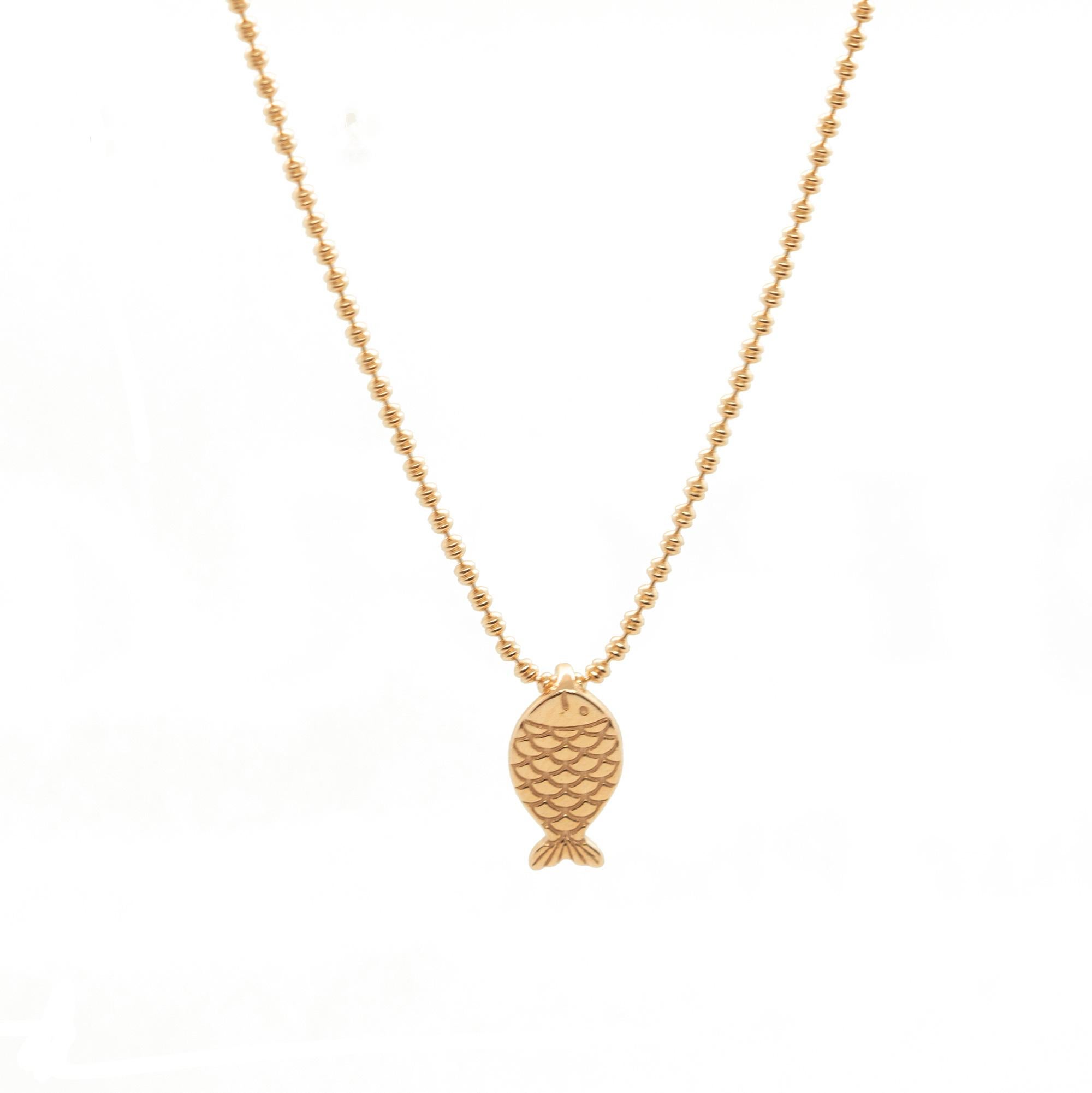 Intini Jewels Pendentif poisson été rose argent Poissons Collier Boho Zodiac en vente 1