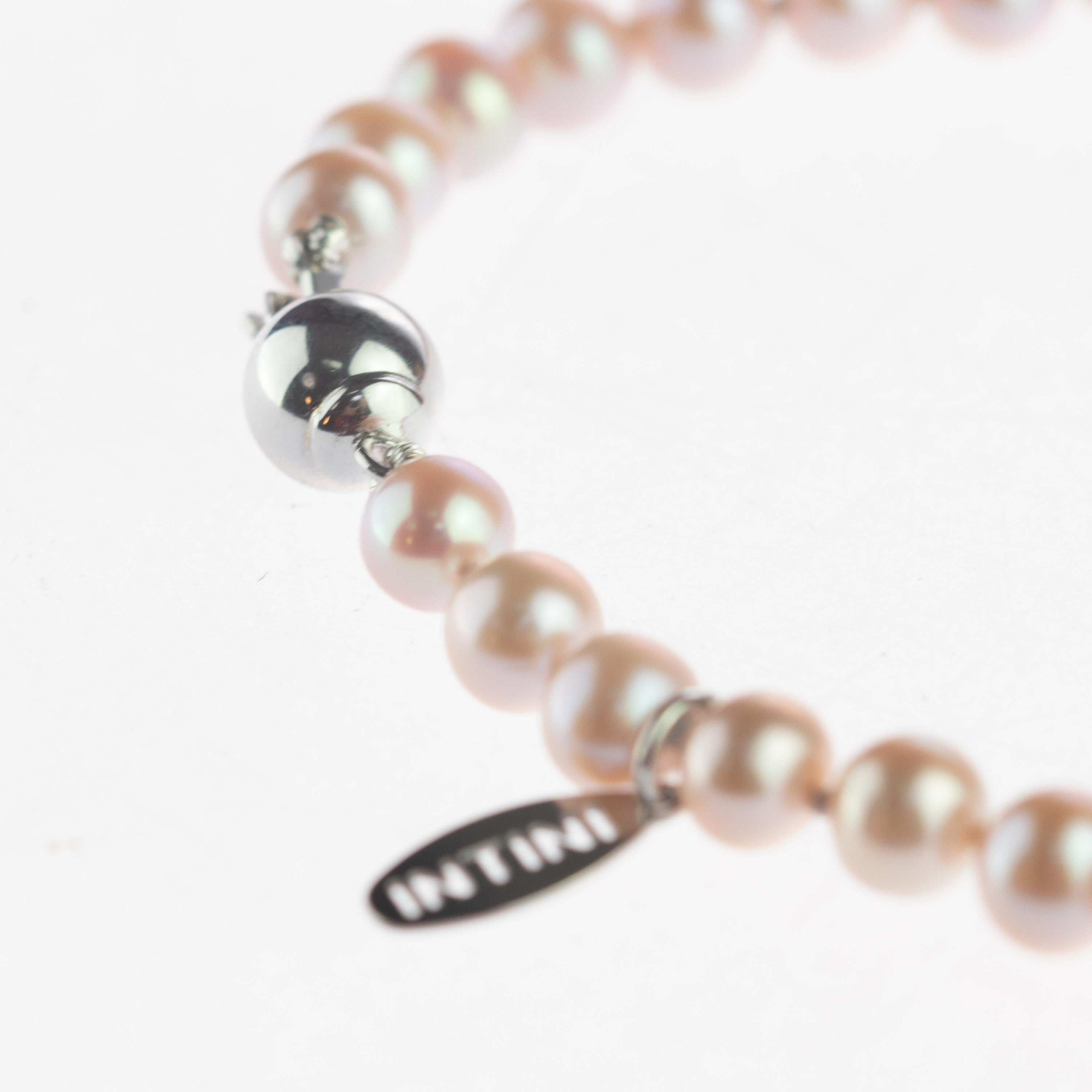 Intini Jewels Süßwasserperlen 14 Karat Weißgold Perlen Choker Chic Halskette im Angebot 3