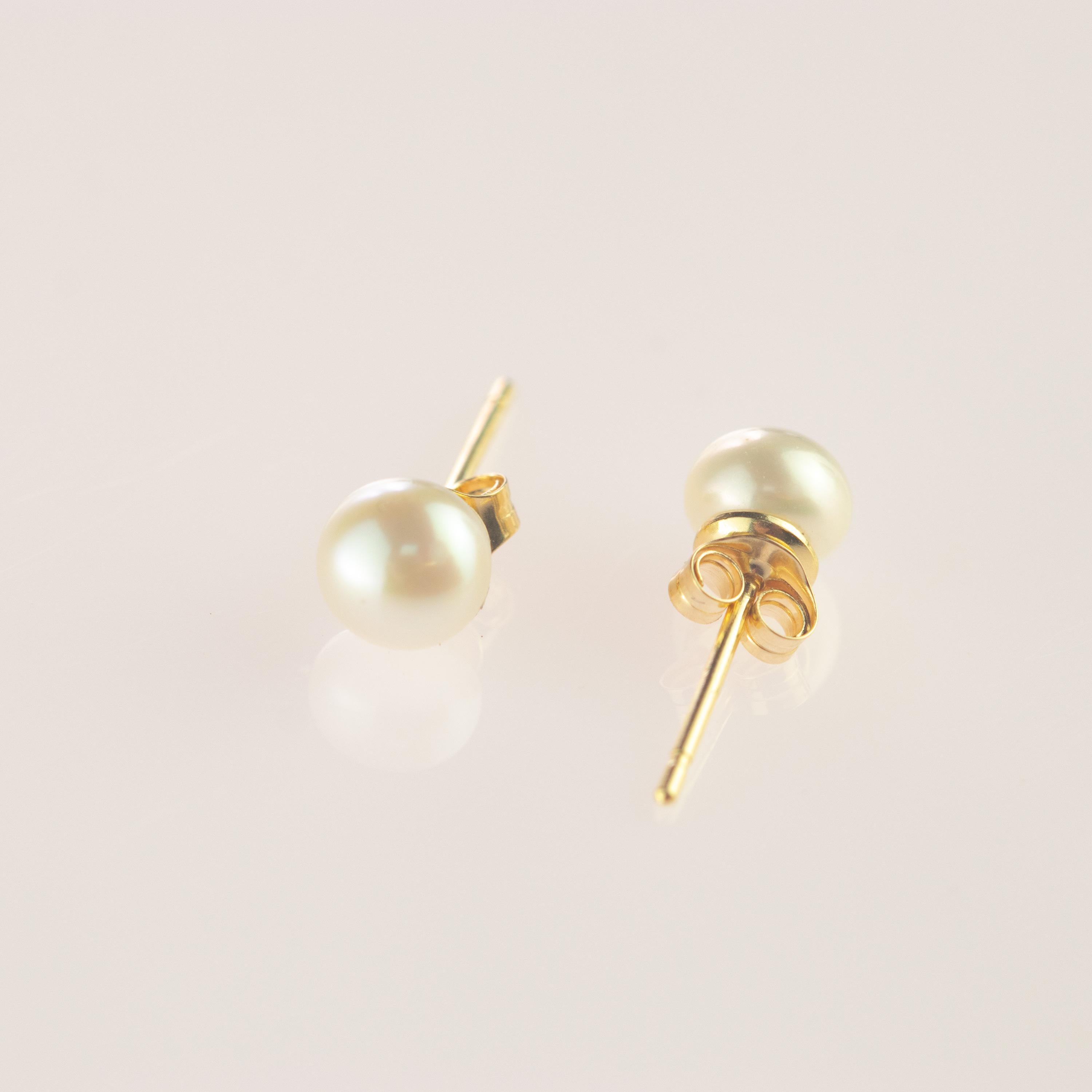 Intini Jewels - Orecchini da cocktail con perla d'acqua dolce in oro giallo 14 carati in vendita 6