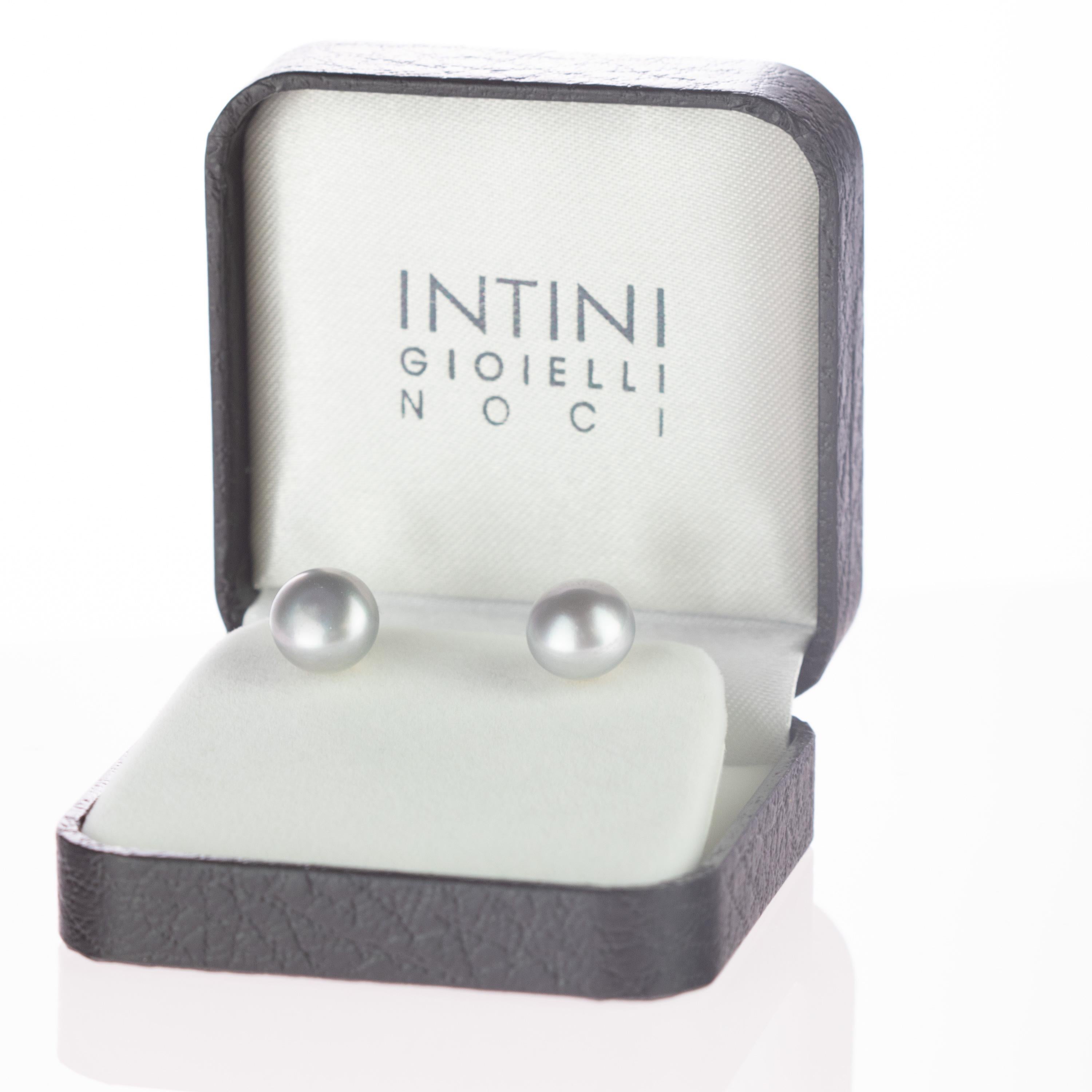 Intini Jewels Pendientes de cóctel con perla de agua dulce y oro amarillo de 14 quilates en venta 1