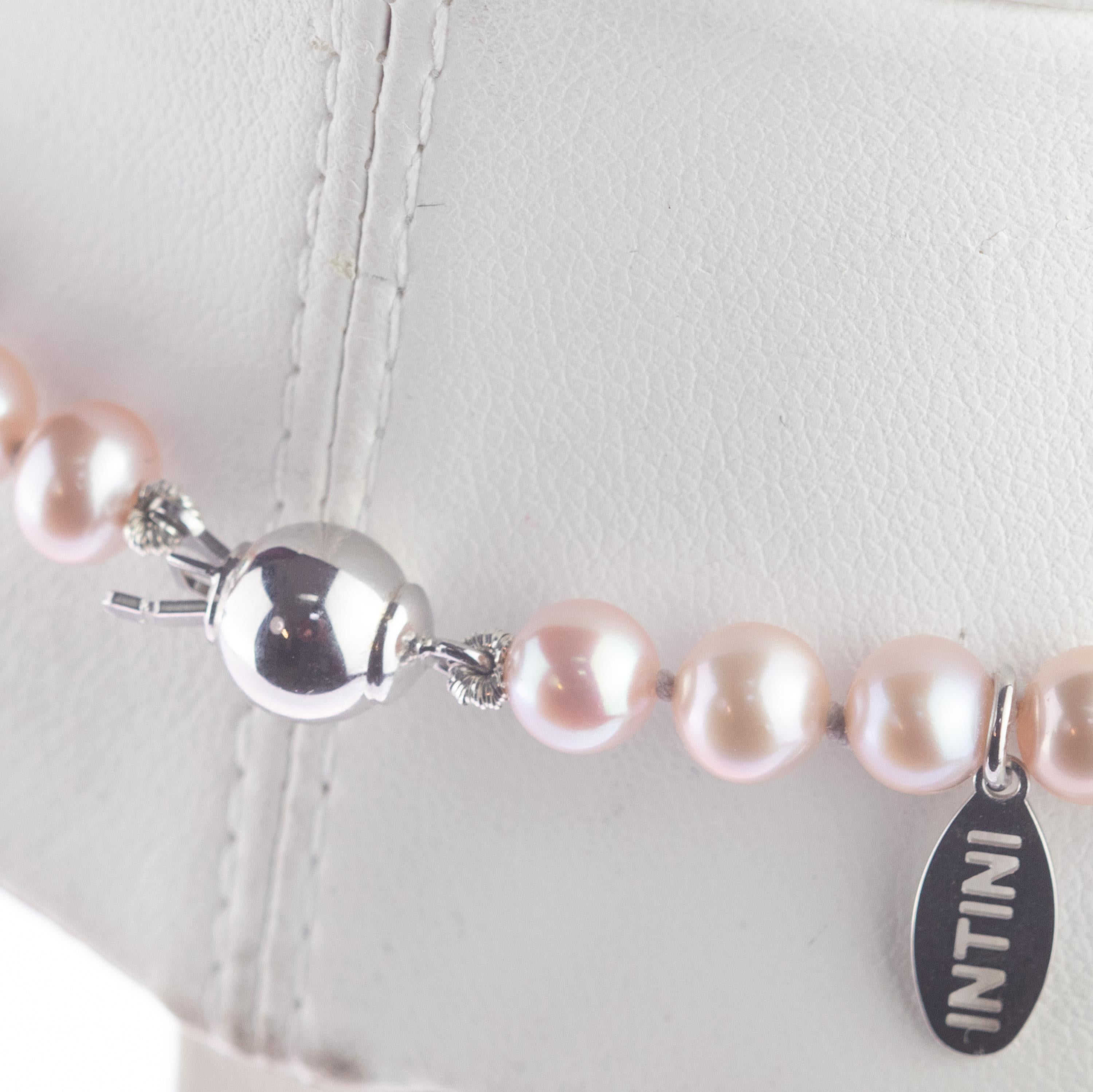 Intini Jewels Süßwasserperlen-Halskette aus 18 Karat Weißgold mit Perlen Choker Chic Damen im Angebot