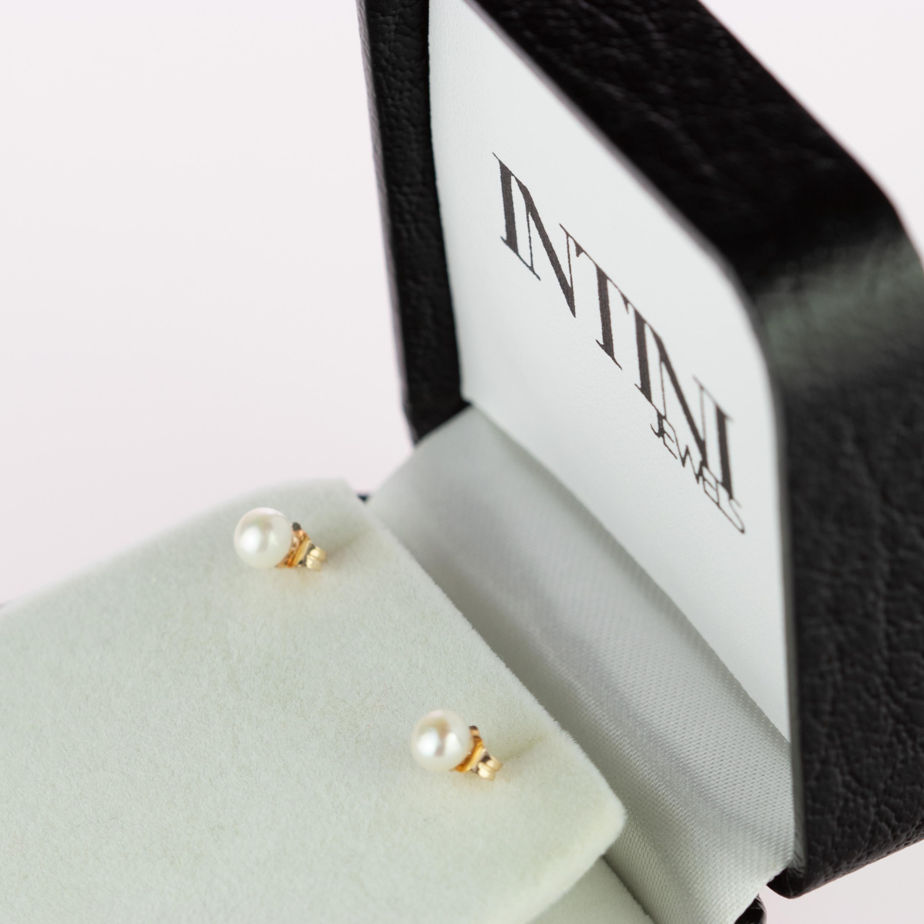 Intini Jewels Clous d'oreilles Art déco plaqué or avec perles d'eau douce Neuf - En vente à Milano, IT