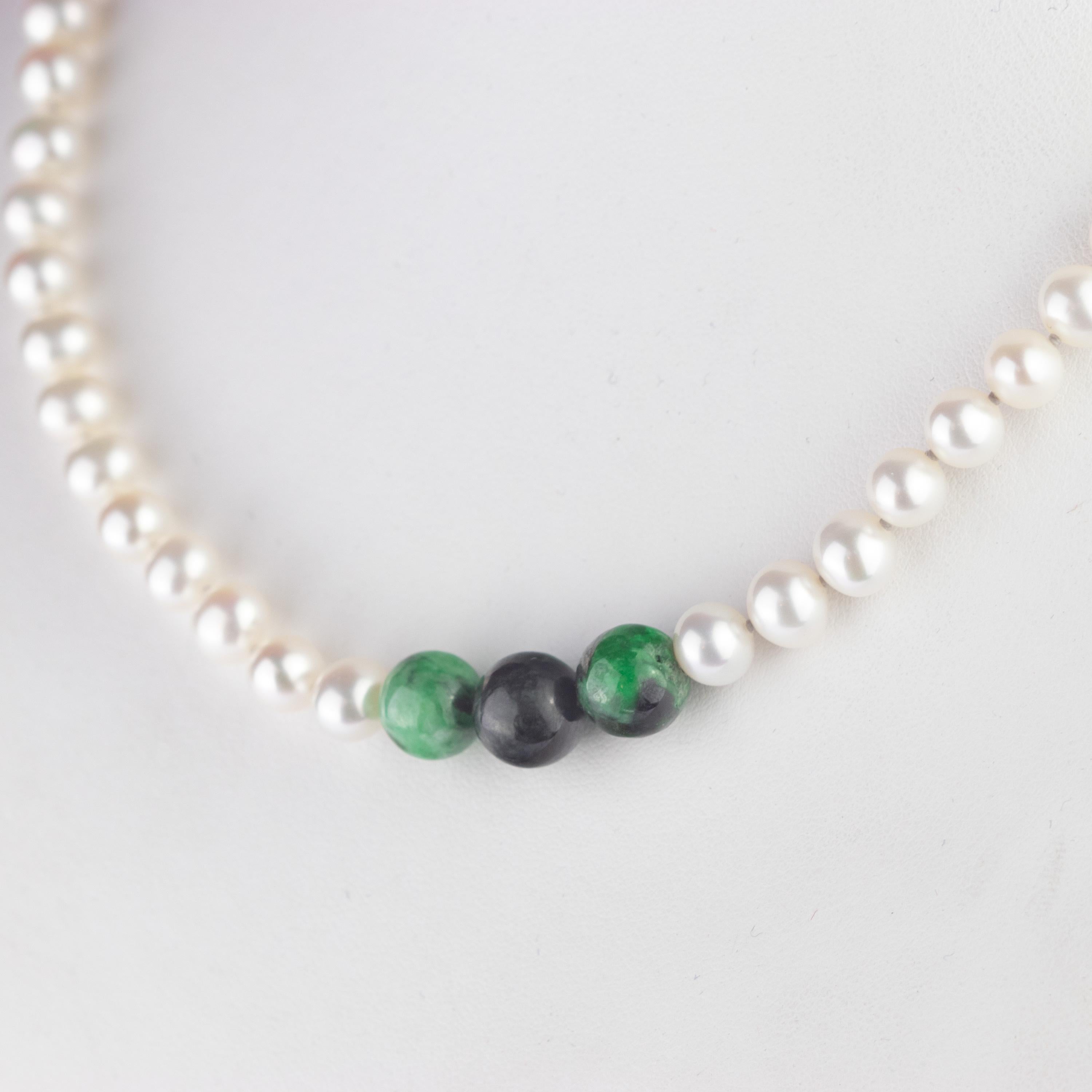freshwater pearl and jade necklace