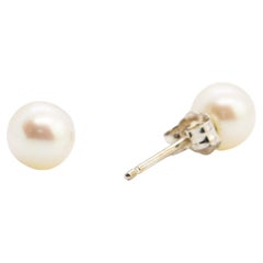 Intini Jewels Freshwater Pearl Sterling Silver Stud Deco Chic Cocktail Earrings