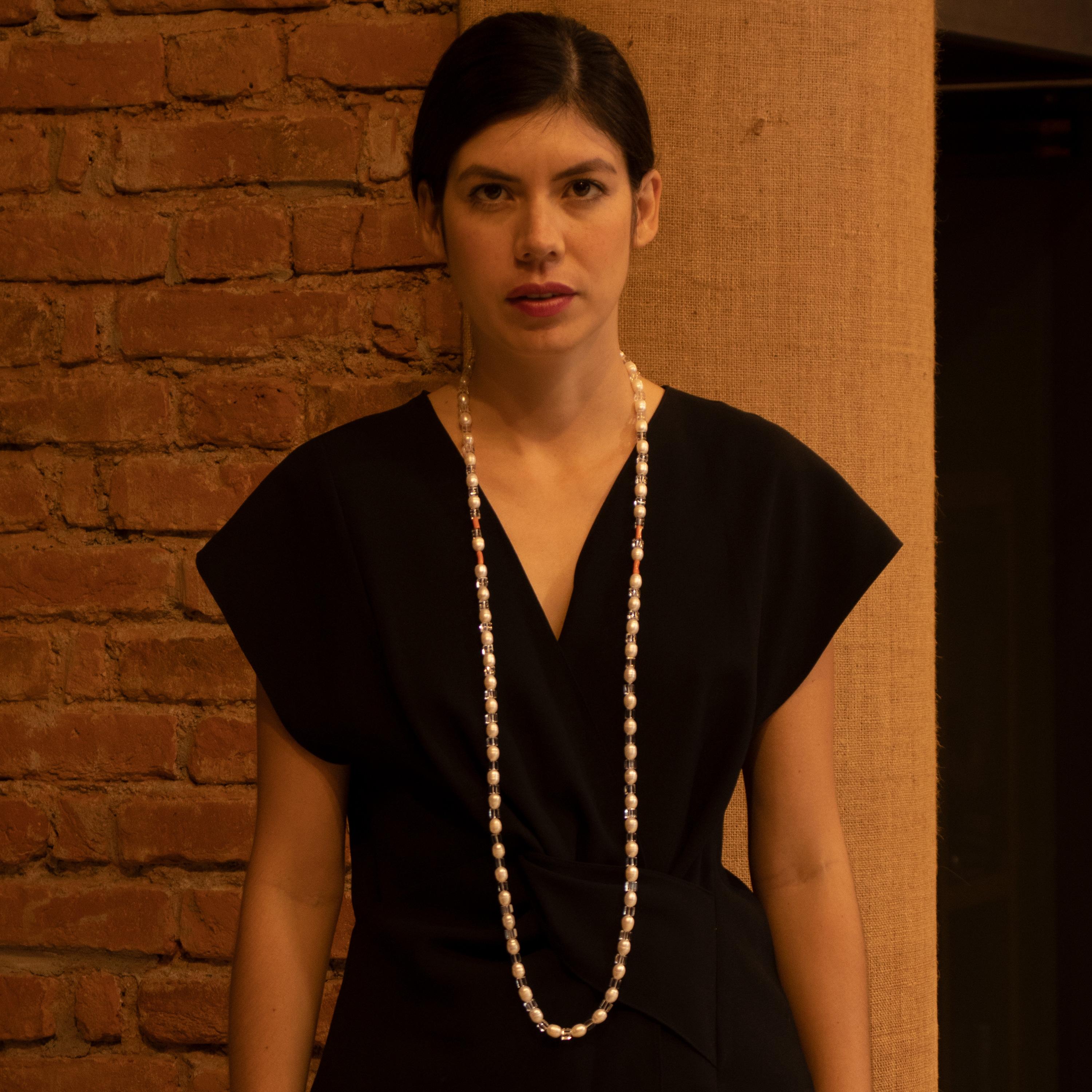 Intini Jewels - Collana di perle d'acqua dolce con catena lunga e perline in argento 925 in vendita 5