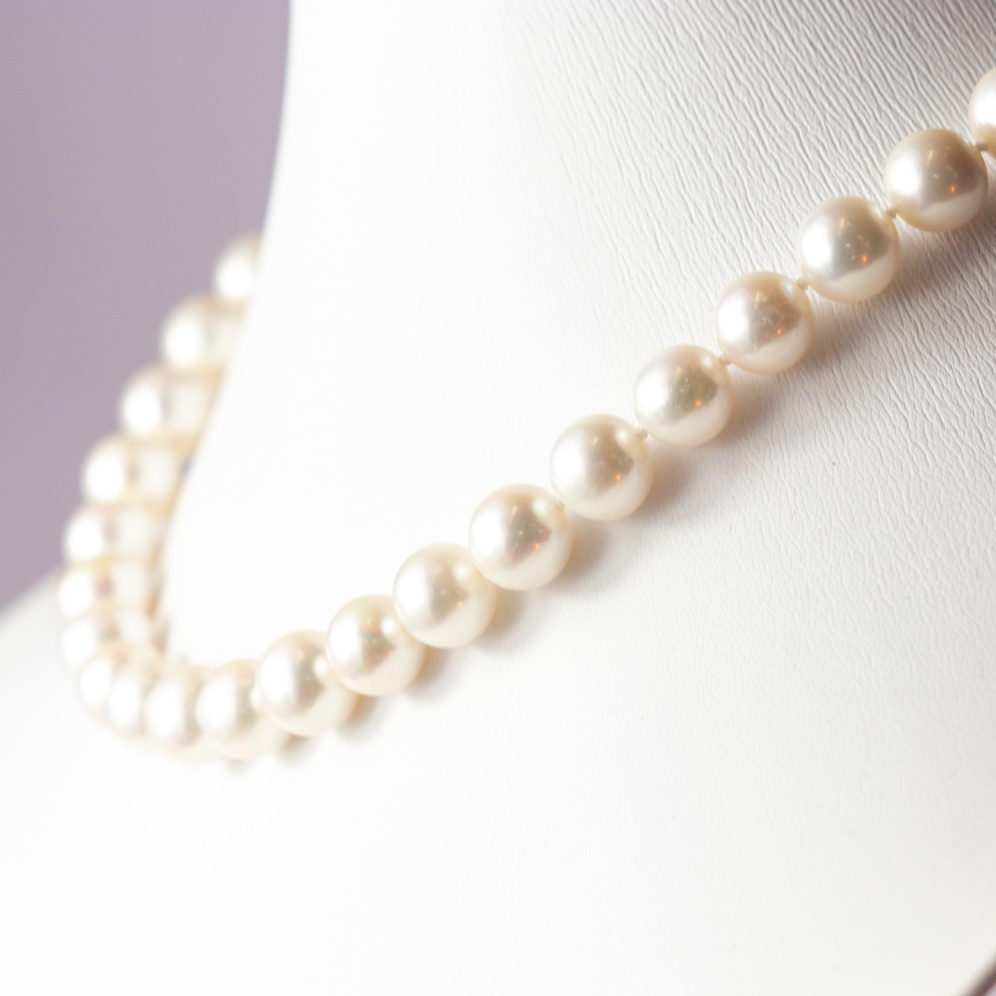 De las mujeres Intini Jewels Collar AAA de perlas redondas de agua dulce y cuentas de oro amarillo de 18 quilates en venta