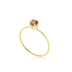 Intini Jewels Garnet 18 Karat Yellow Gold Band Handmade Cocktail Modern Ring