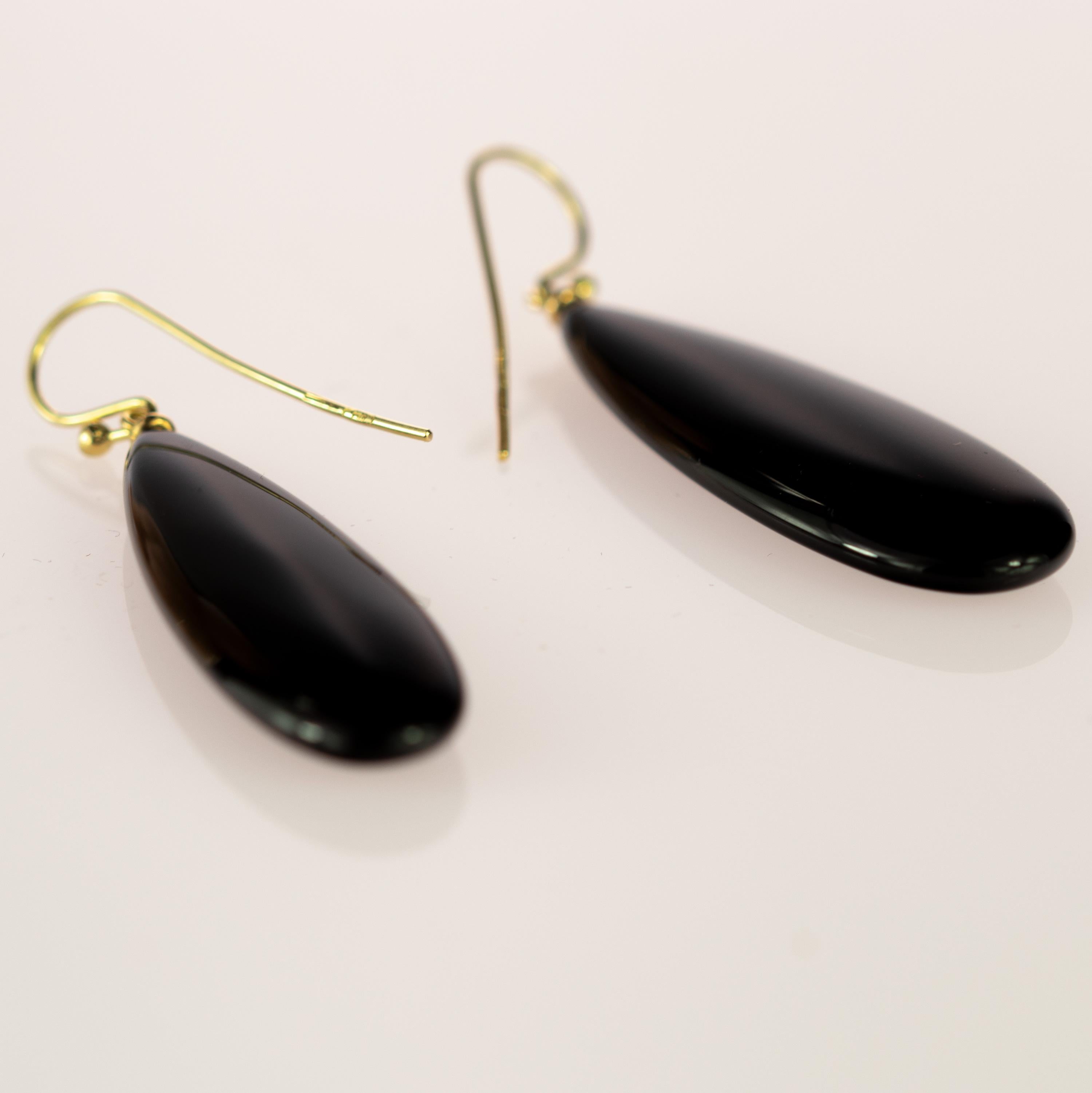 Intini Jewels - Orecchini da cocktail a goccia in oro con agata nera e pera In condizioni Nuovo in vendita a Milano, IT